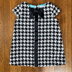 Janie and Jack 12-18 Months Black and White Houndstooth Bow Dress